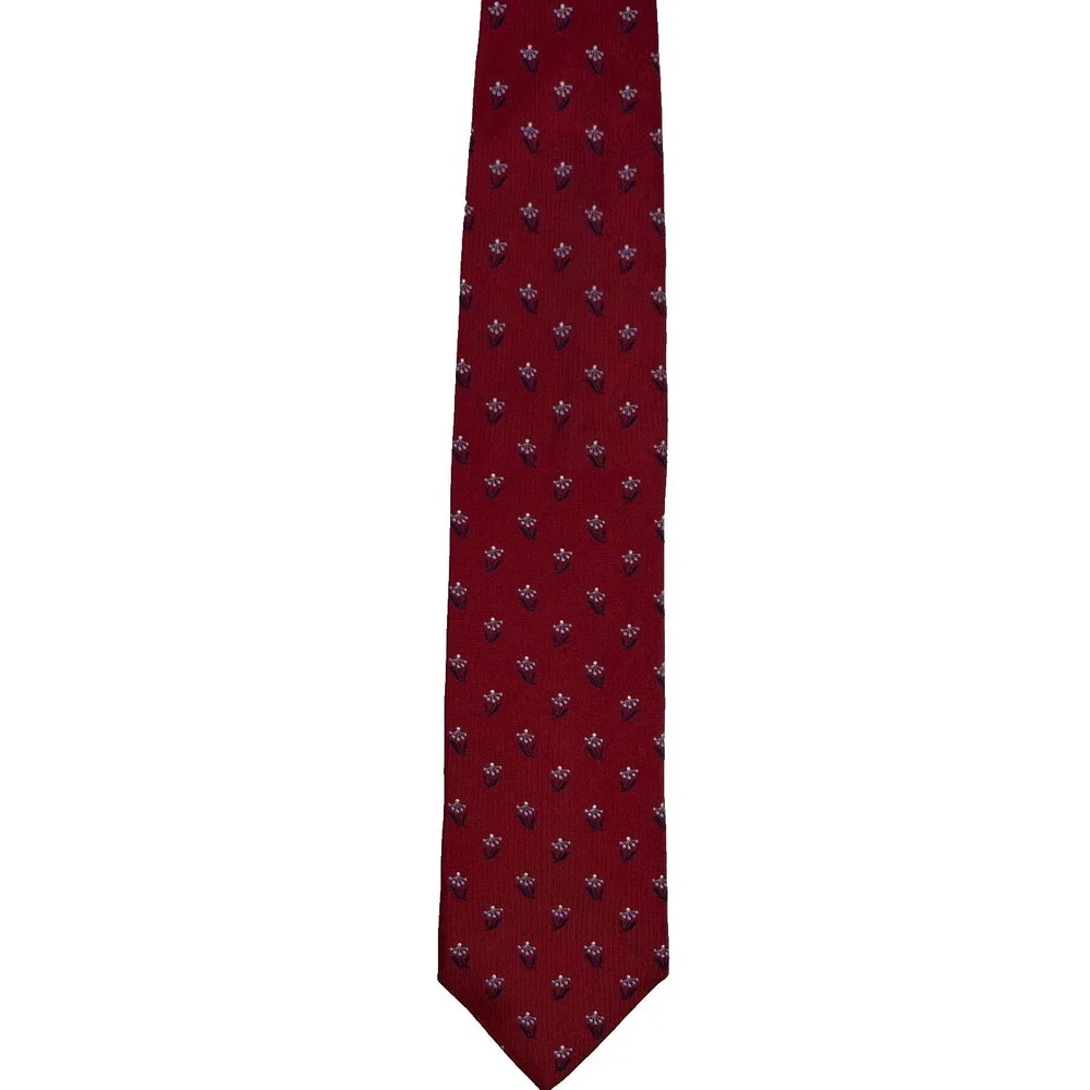 Ermenegildo Zegna Red Floral Silk Tie 61.75